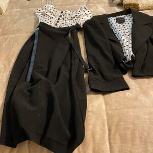 Stylish Black Dress and Blazer Set